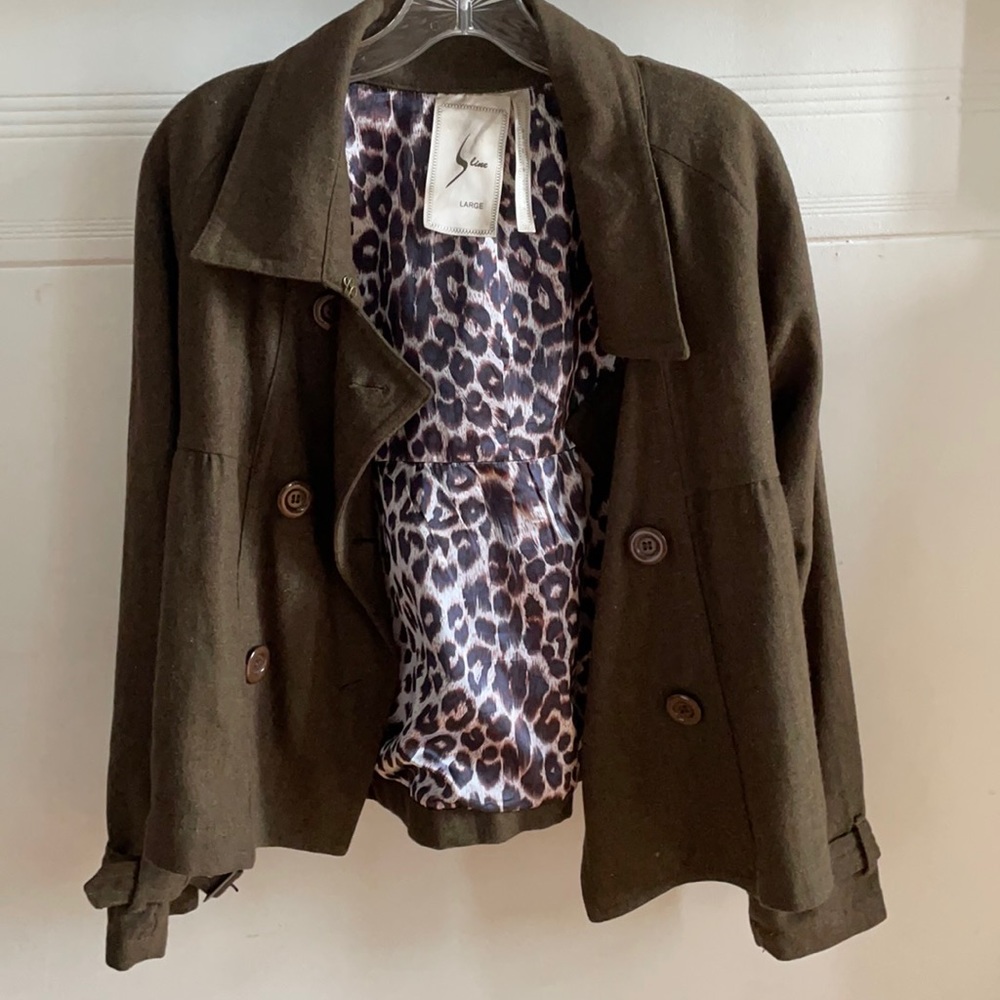 SEINE VIA FOREVER 21 ARMY GREEN WOOL SHORT PEACOAT JACKET